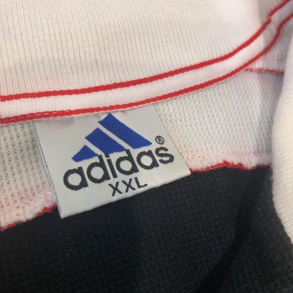 Adidas Vintage Black White Red Polo Shirt Size XXL - Picture 6 of 16